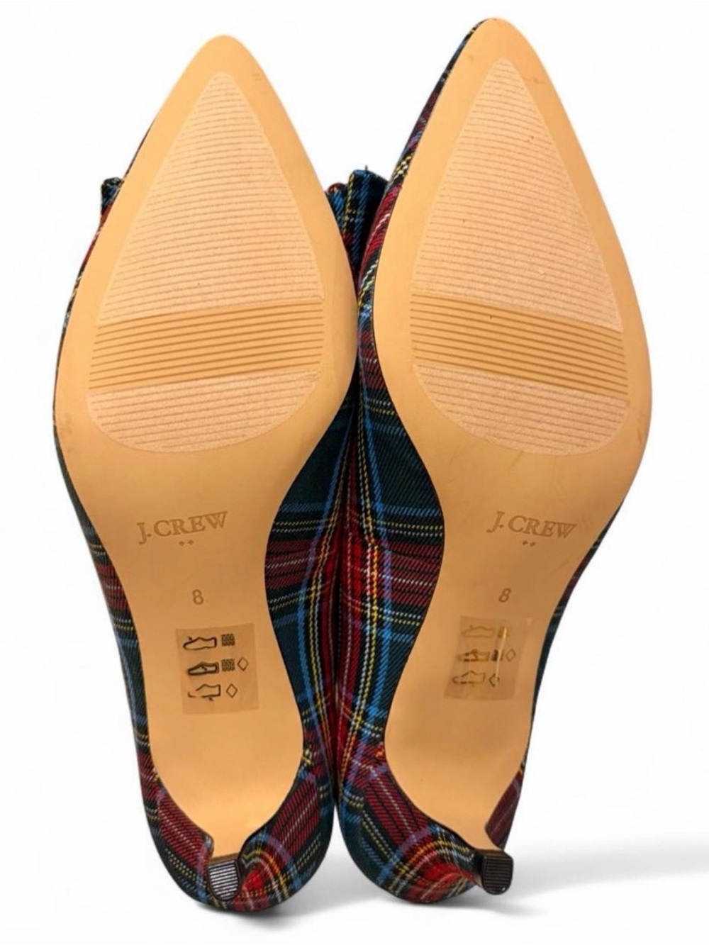 J.Crew Esme Plaid Tartan Bow Kitten Heel | Red | Size 8 - Picture 5 of 5